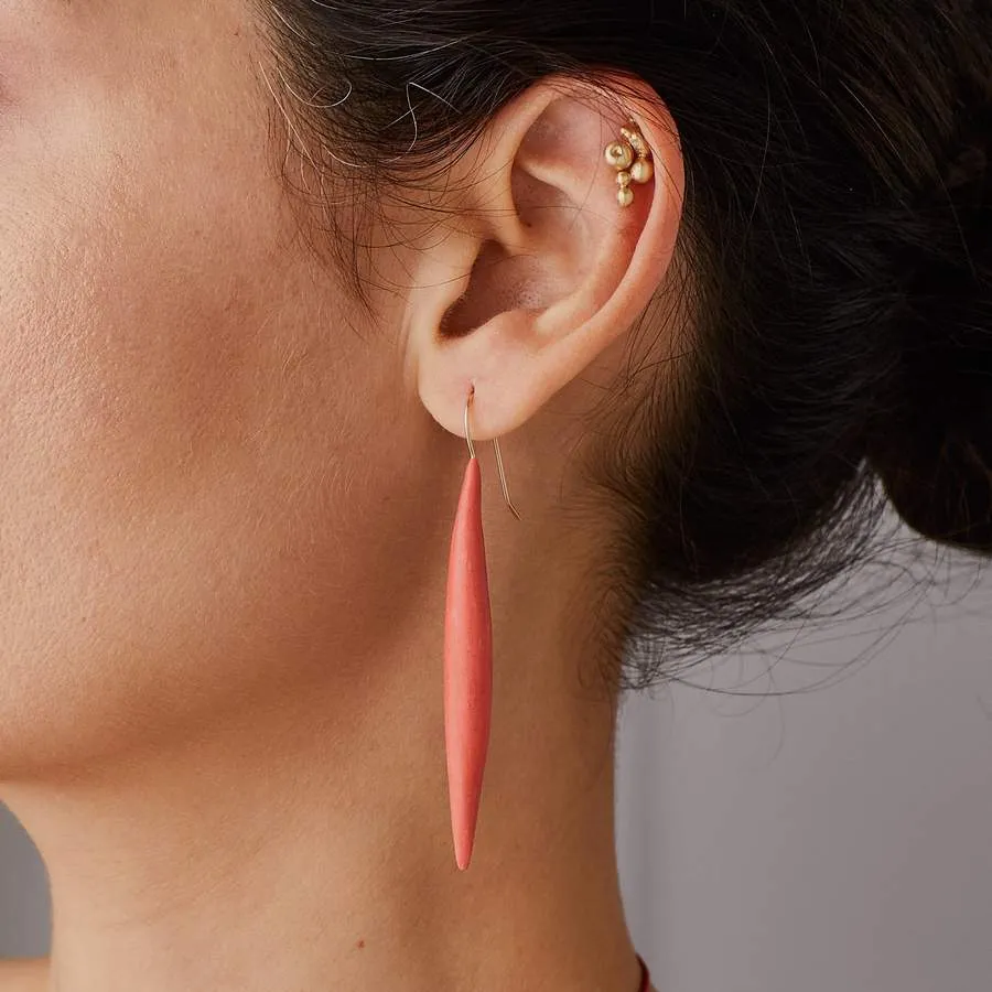 Julie Cohn Spike Persimmon Clay Earrings