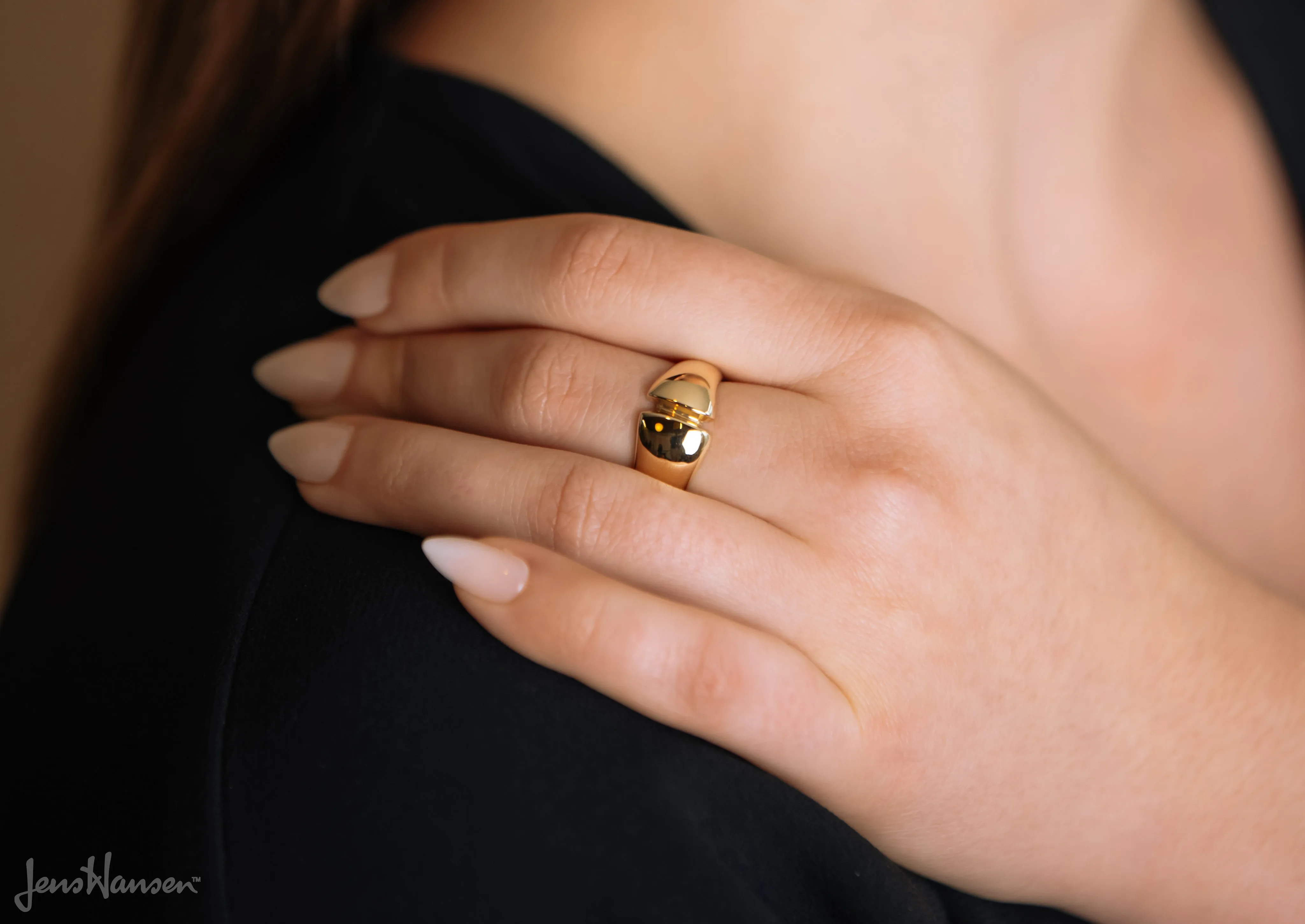JW6 Dome Ring, Yellow Gold