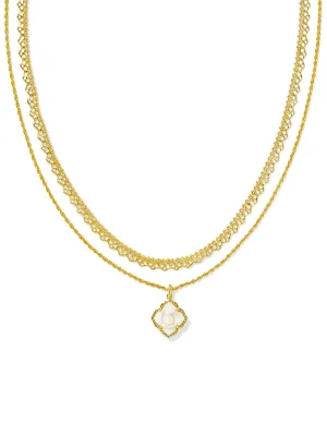 Kendra Scott Mallory Rose Multi Strand Necklace - Gold Ivory MOP