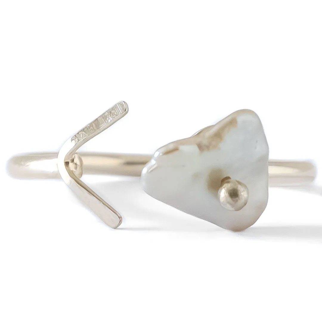 Keshi Pearl & Argentium Silver Shape Rings - Karolyn Elisa Jewelry