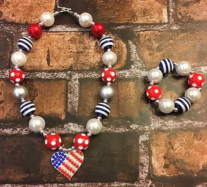 Labor Day/4th of July Chunky Necklace