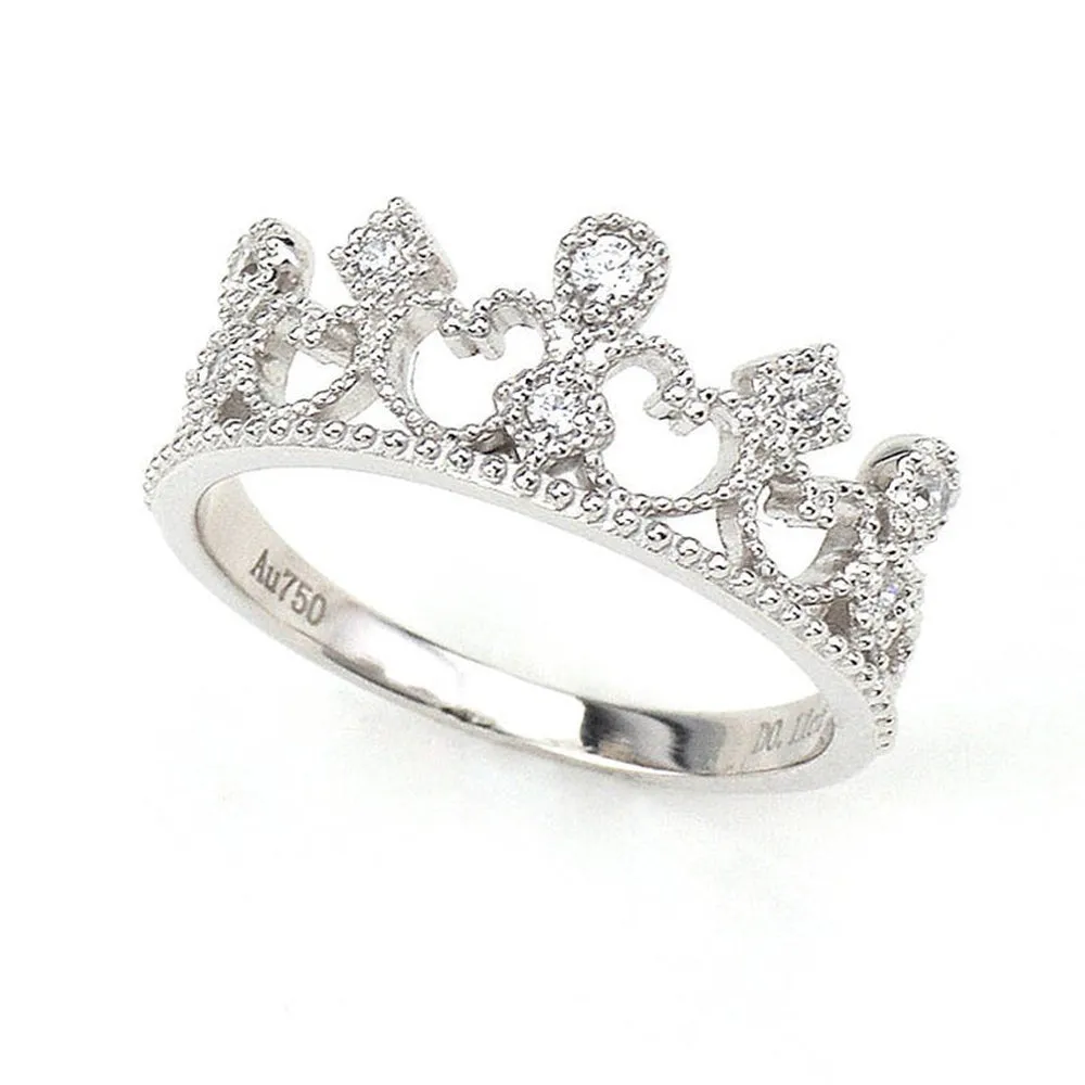 Lace Filigree Milgrain Diamonds Tiara Crown Ring
