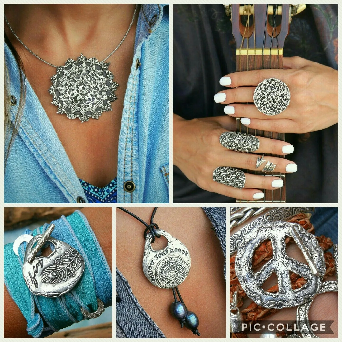 Lace Sterling Silver Wedding Rings