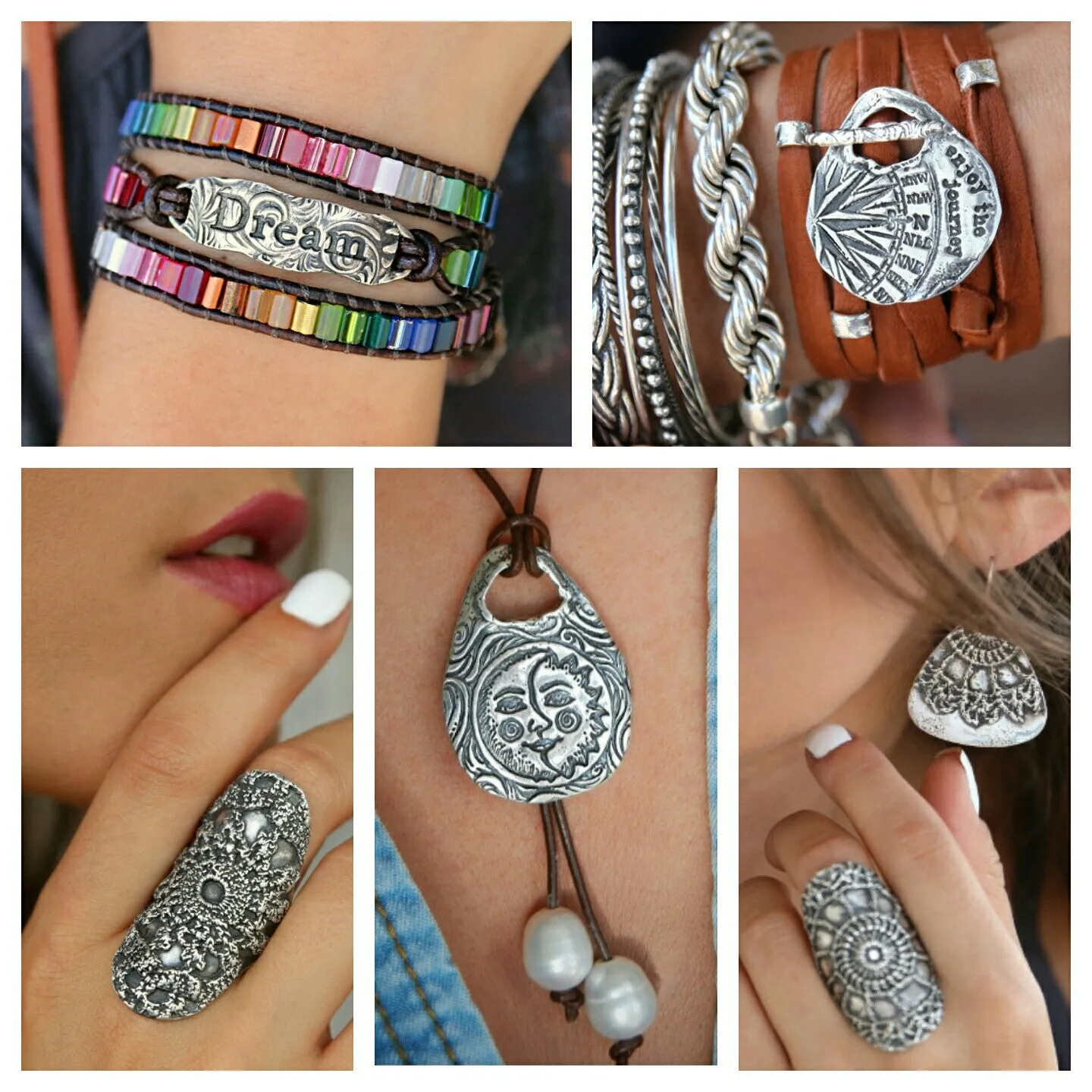 Lace Sterling Silver Wedding Rings