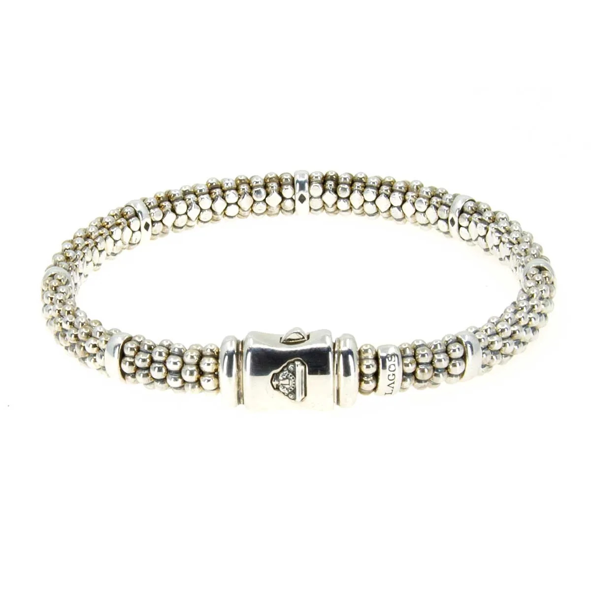 Lagos Silver Station Caviar Bracelet 6mm