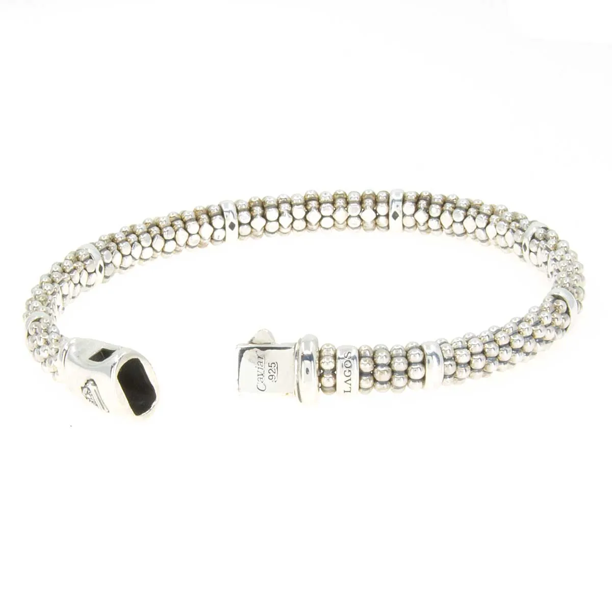 Lagos Silver Station Caviar Bracelet 6mm