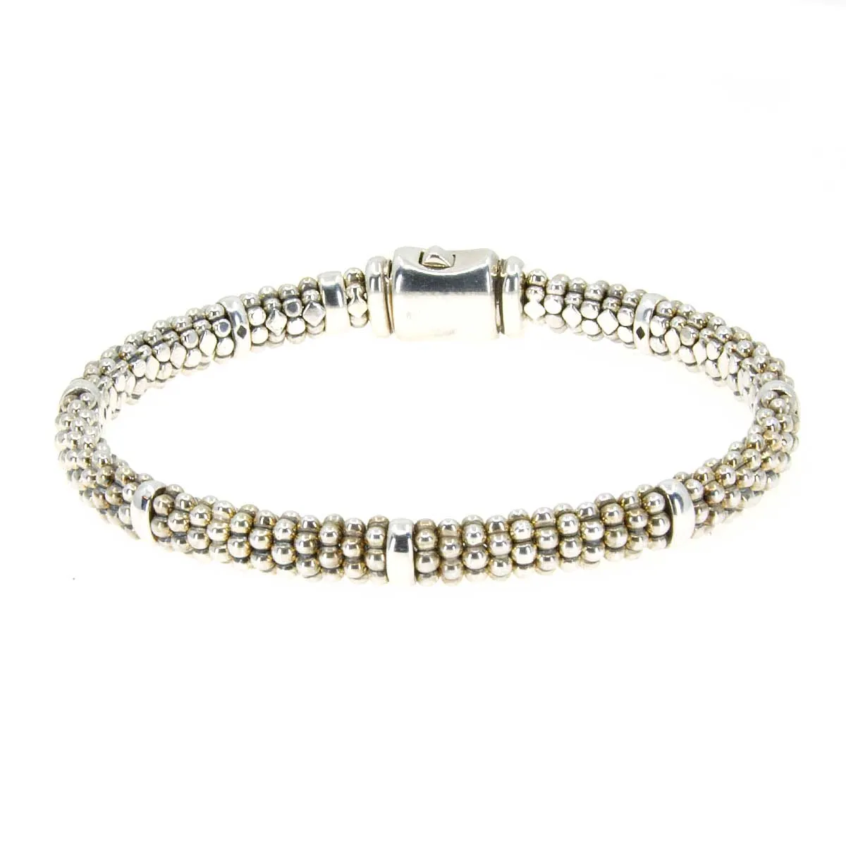 Lagos Silver Station Caviar Bracelet 6mm