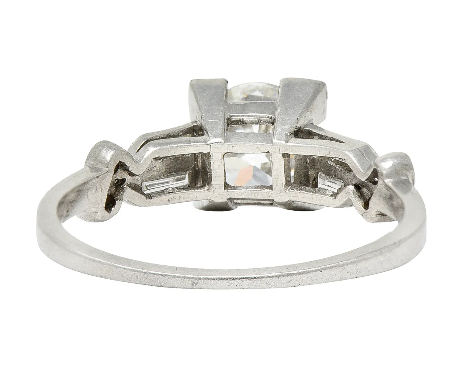 Late Art Deco 1.31 CTW Diamond Platinum Engagement Ring GIA