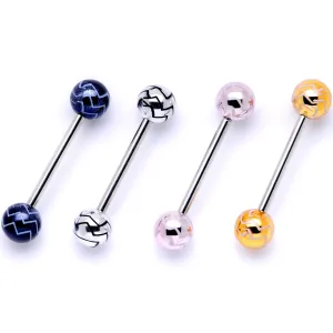 Late Night Party Zig Zag Barbell Tongue Ring Set of 4