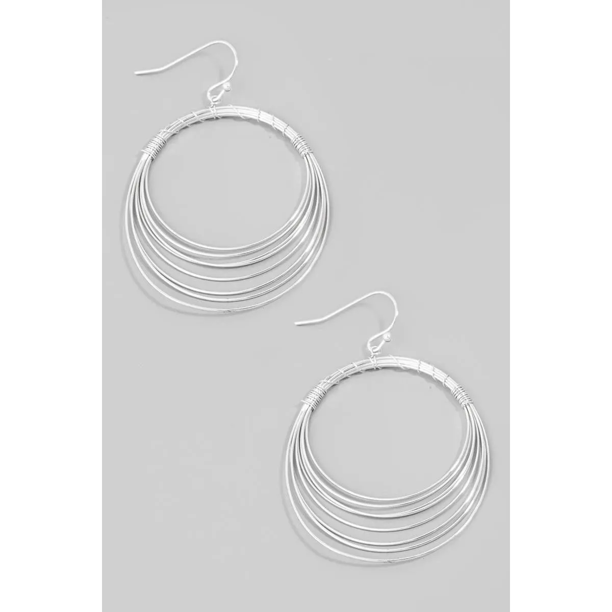 Layered Metallic Hoops Dangle Earrings