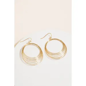 Layered Metallic Hoops Dangle Earrings