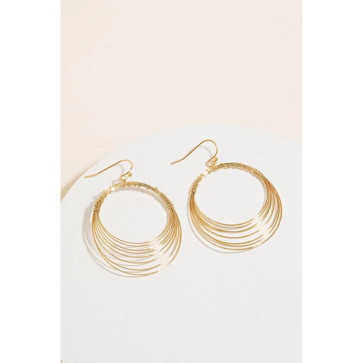 Layered Metallic Hoops Dangle Earrings