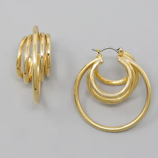 layered multi hoop earrings