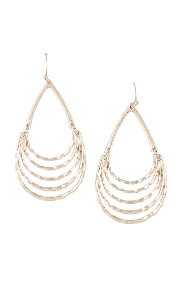Layered Teardrop Earrings - Gold