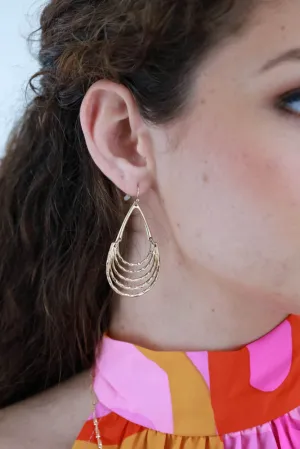 Layered Teardrop Earrings - Gold
