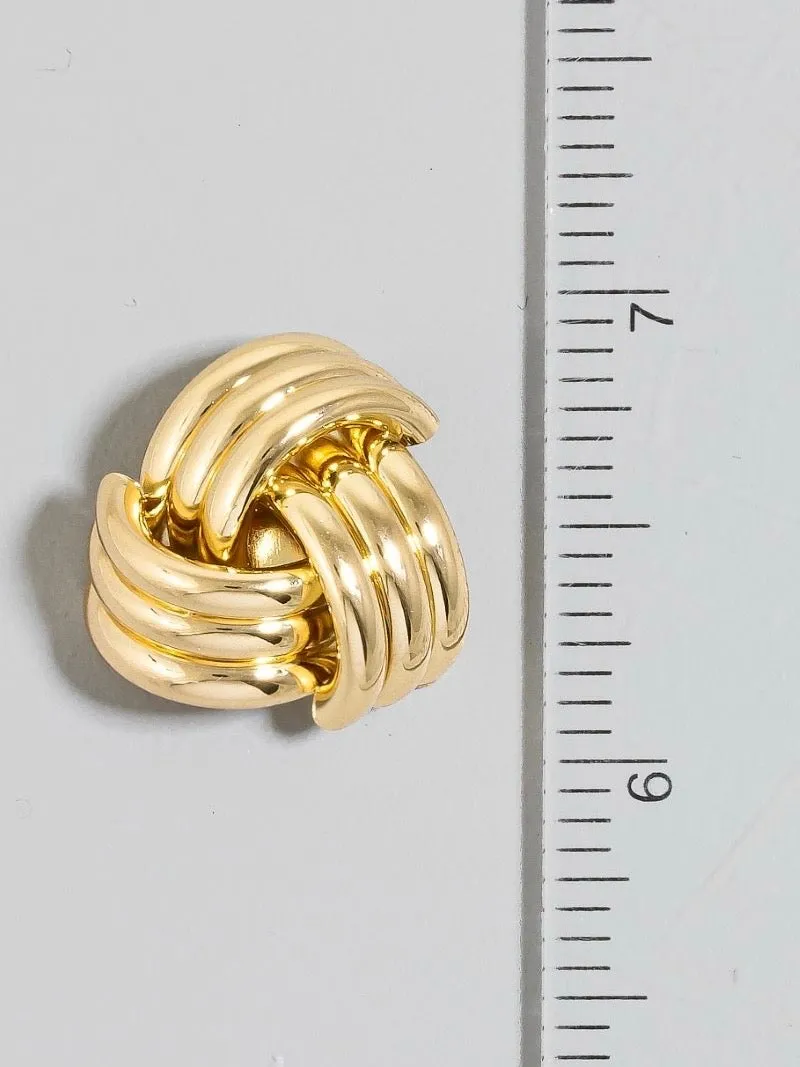 Layered Triple Knot Stud Earrings