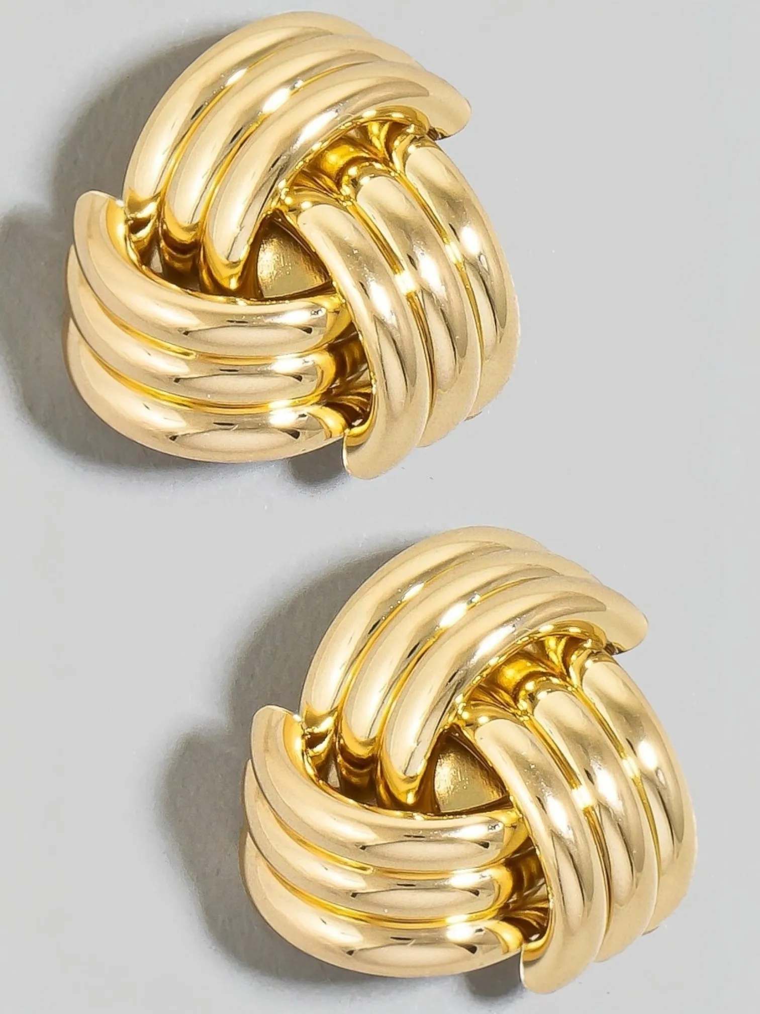 Layered Triple Knot Stud Earrings