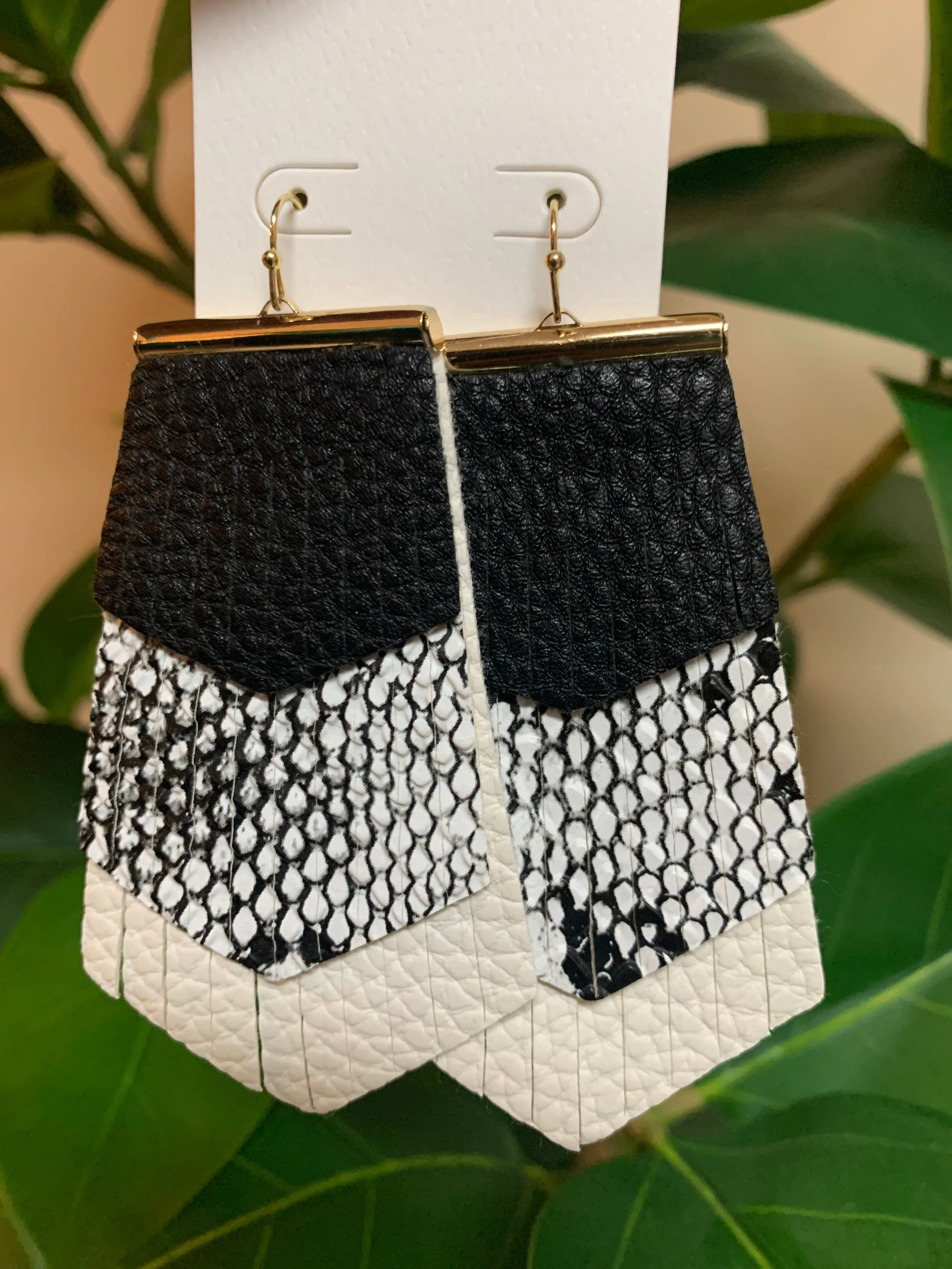 Leather Layered Earrings