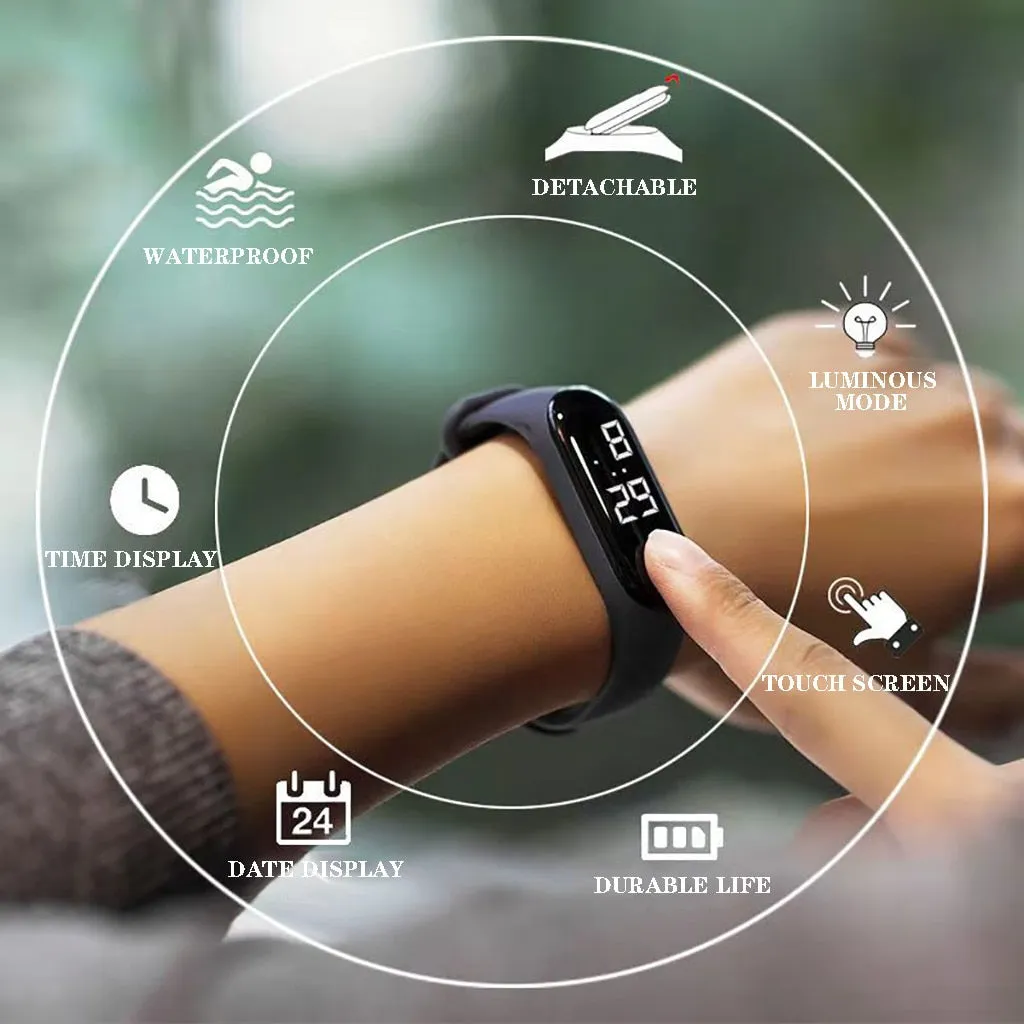 LED Electronic Sports Luminous Sensor Watches Fashion Men and Women Watches Dress Watch  fashion Waterproof Men's digital Watch