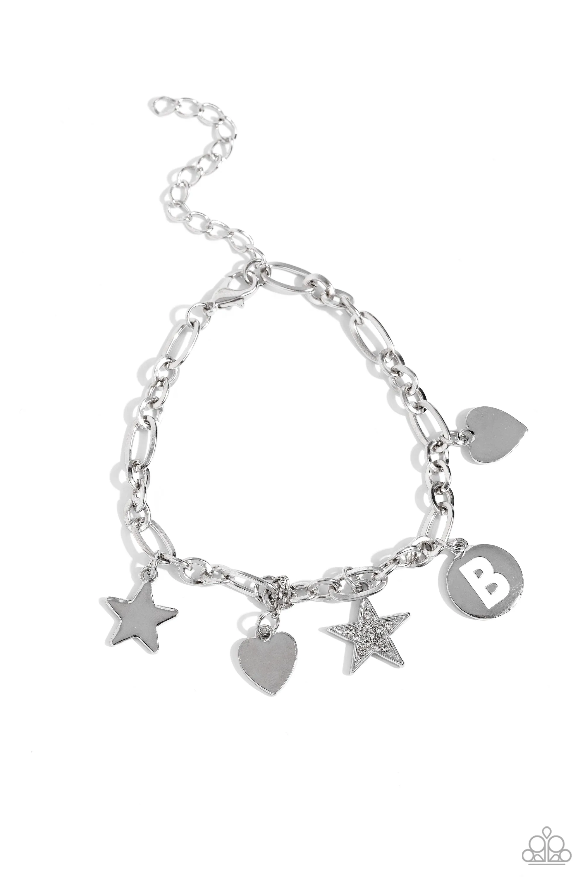 Legacy Letters - White - B Initial Bracelet