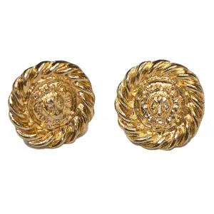 Leo Button Clip On Earrings