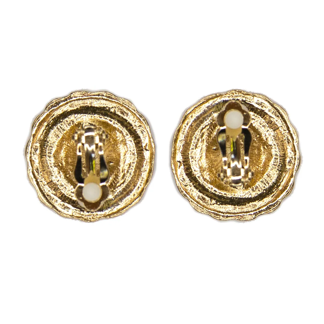 Leo Button Clip On Earrings