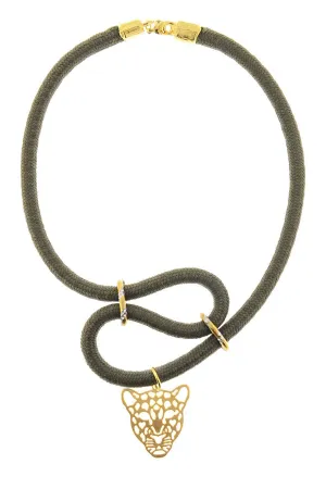 LEOPARDO Dark Olive Green Necklace