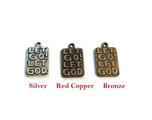 Let Go Let God Pendant Charms - Silver