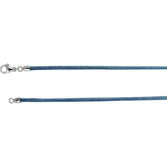 Light Blue 2.25 mm Silk 16" Cord