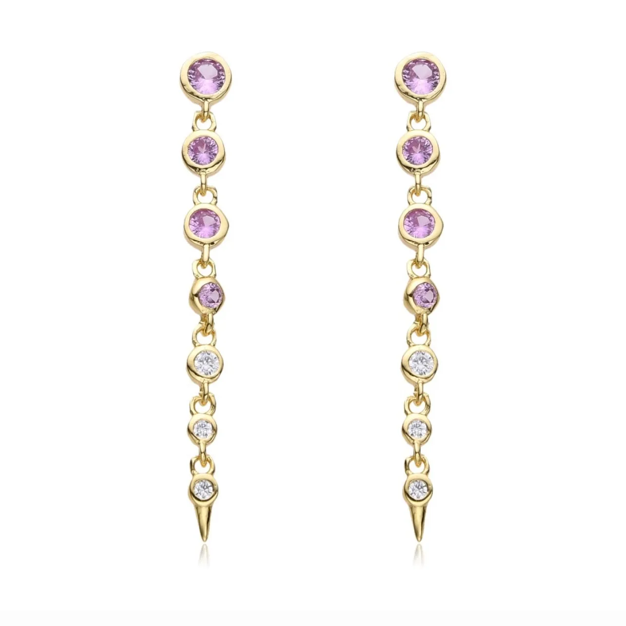 Long Ombre Bezel Earrings