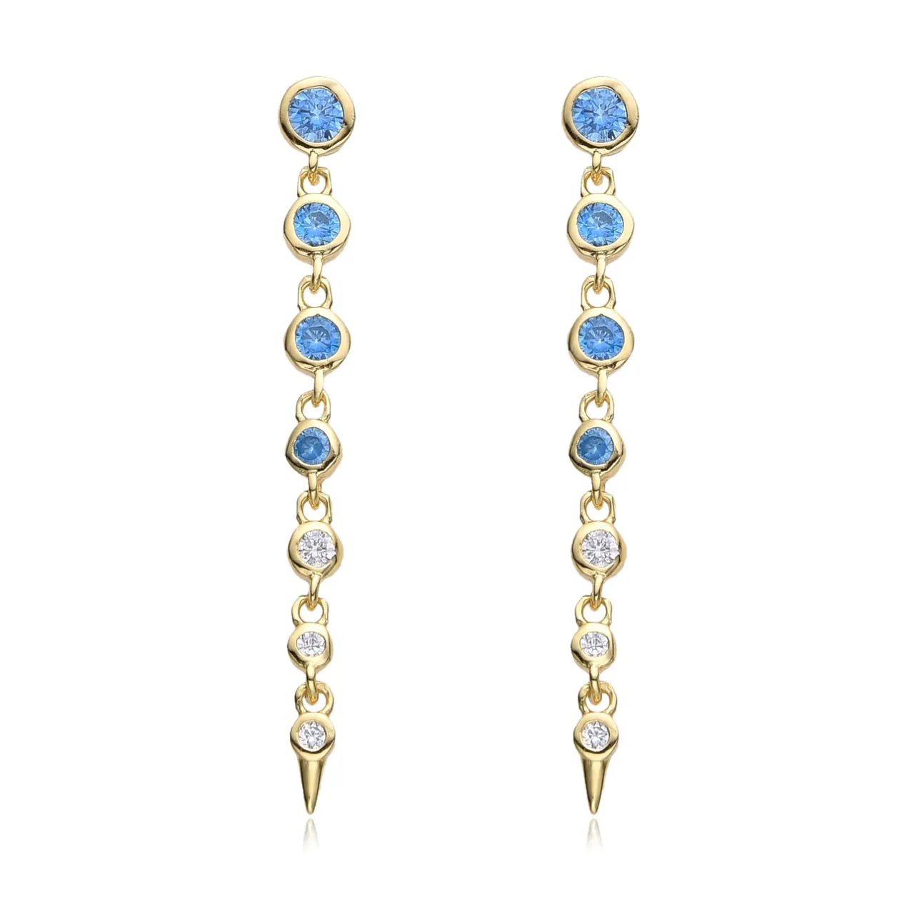 Long Ombre Bezel Earrings