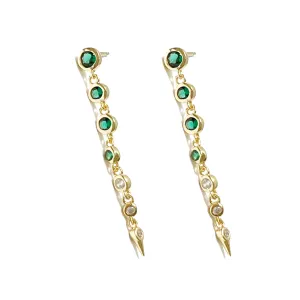 Long Ombre Bezel Earrings