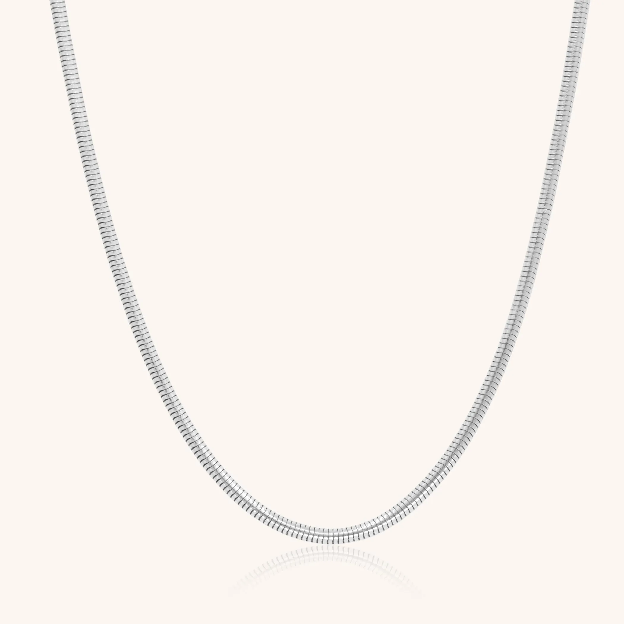 Loretta Round Snake Chain Necklace, Silver