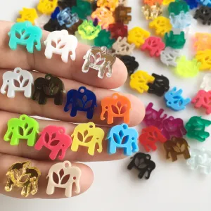 Lotus Flower Elephant Charms / 10 Pieces, 15mm