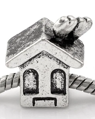 Love My Cozey house/Home Charm European Bead Compatible for Most European Snake Chain Bracelet