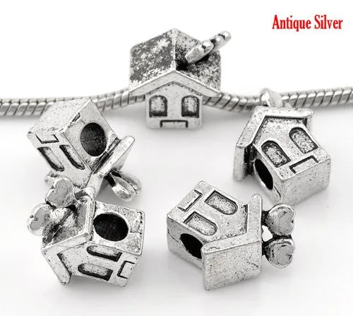 Love My Cozey house/Home Charm European Bead Compatible for Most European Snake Chain Bracelet