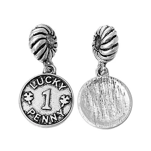 Lucky Penny Charm Bead for Most European Snake Chain Bracelet