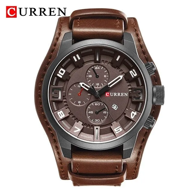 Luxury Brand CURREN 8225 Watches Sport Military Clock Men&#39;s Quartz Watch Men Analog Leather Wrist Watch Relogio Masculino