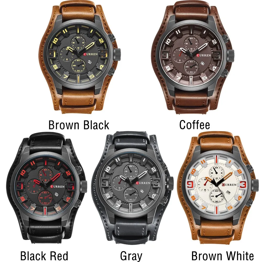 Luxury Brand CURREN 8225 Watches Sport Military Clock Men&#39;s Quartz Watch Men Analog Leather Wrist Watch Relogio Masculino