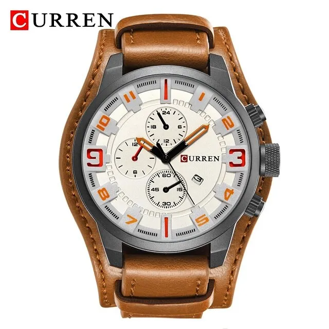 Luxury Brand CURREN 8225 Watches Sport Military Clock Men&#39;s Quartz Watch Men Analog Leather Wrist Watch Relogio Masculino