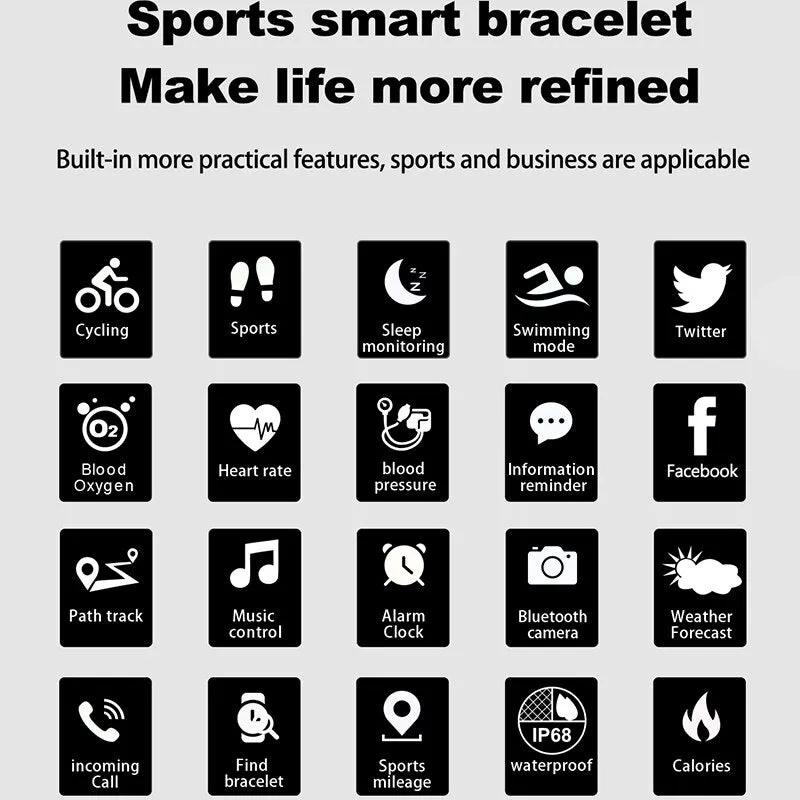 Luxury Smart Watches Men Bluetooth Digital Sport Wristwatches Male Top Brand IP68 Waterproof Blood Pressure Heart Rate Monitor