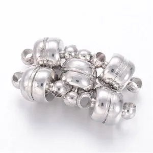 Magnetic Clasps - Oval - Silver - 11mm X 7mm