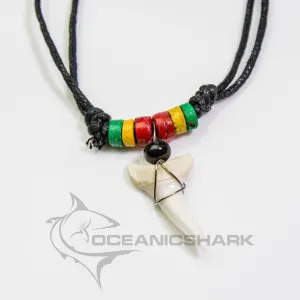 Mako shark tooth timber crafted rasta beads c97