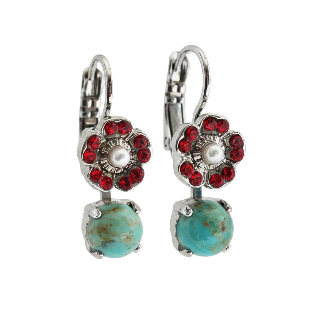 Mariana "Happiness" Rhodium Plated Floret Drop Small Crystal Earrings, 1211M1 M1126ro
