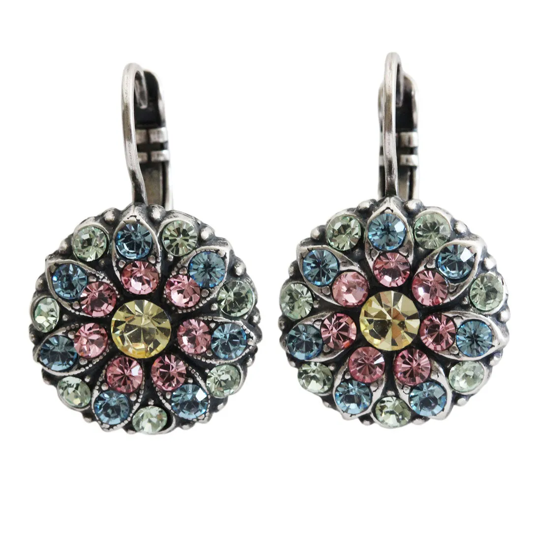 Mariana "Spring Flowers" Silver Plated Guardian Angel Crystal Earrings, 1029 2141