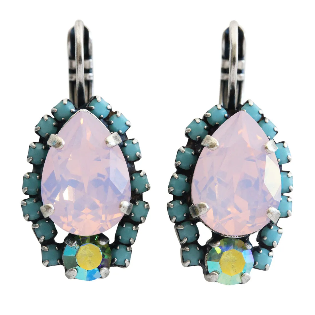 Mariana "Summer Fun" Silver Plated Teardrop Pear Crystal Earrings, 1259/1 3711