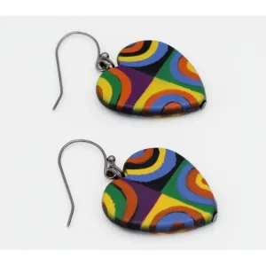 Marlee Multi Color Circles Heart Earrings