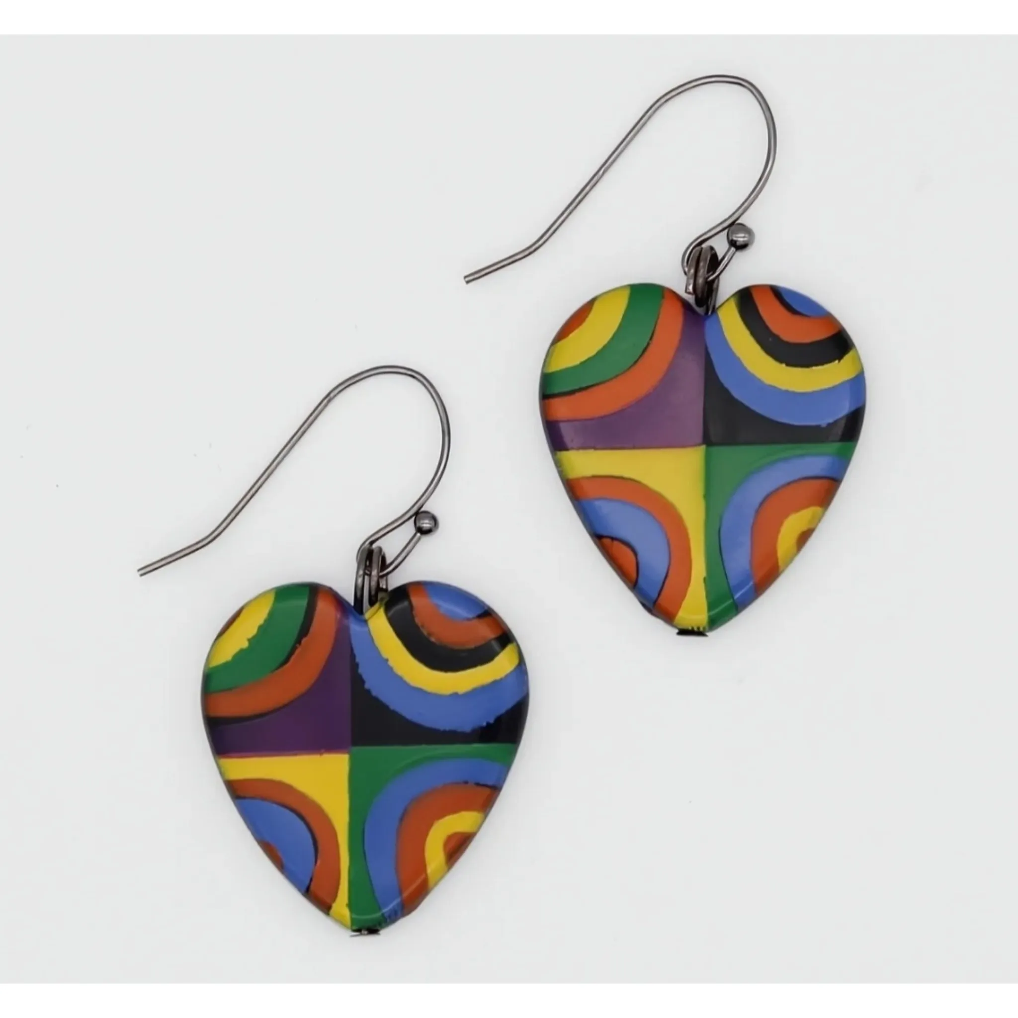 Marlee Multi Color Circles Heart Earrings