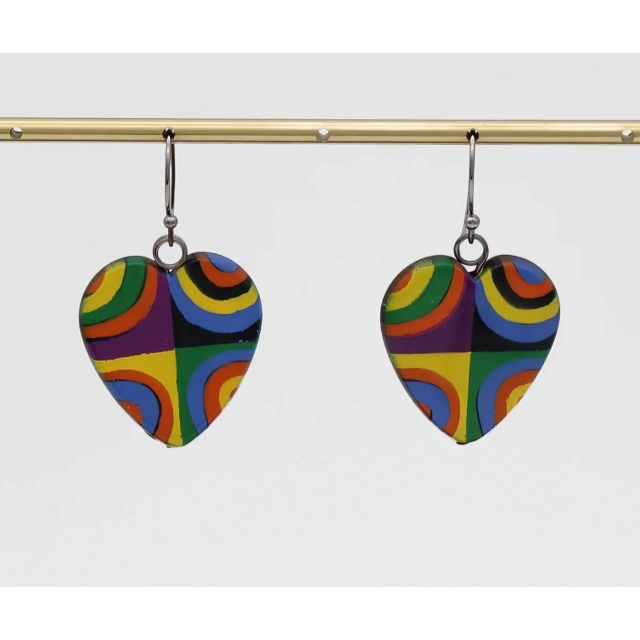 Marlee Multi Color Circles Heart Earrings