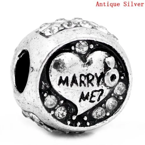 Marry Me? Charm European Bead Compatible for Most European Snake Chain Bracelet